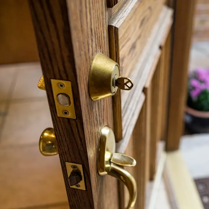 Front Door With Key in Lock Front Door With Key in Lock